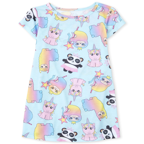 

Girls Squishies Nightgown - Blue - The Children's Place