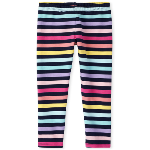 

Girls Rainbow Striped Leggings - Blue - The Children's Place