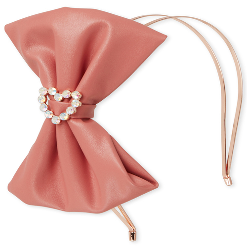 

Girls Bow Double Band Metal Headband - Red - The Children's Place