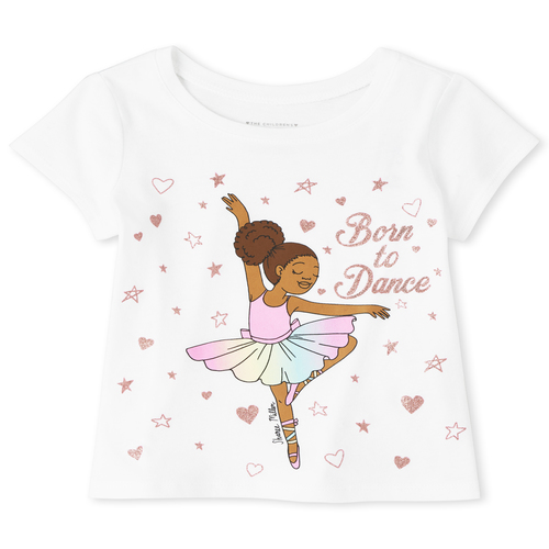 

s Baby And Toddler Ballerina Graphic Tee - White T-Shirt - The Children's Place