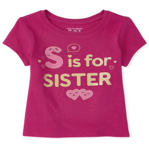 

s Baby And Toddler Sister Graphic Tee - Pink T-Shirt - The Children's Place