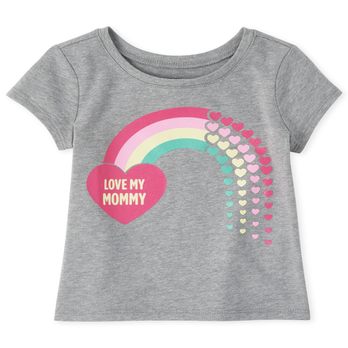 

s Baby And Toddler Mommy Rainbow Graphic Tee - Gray T-Shirt - The Children's Place