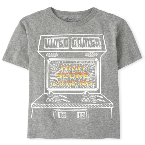 

Boys Boys High Score Legend Graphic Tee - Gray T-Shirt - The Children's Place