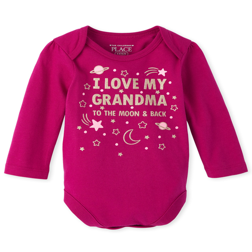 

Newborn Baby Grandma Graphic Bodysuit - Pink - The Children's Place