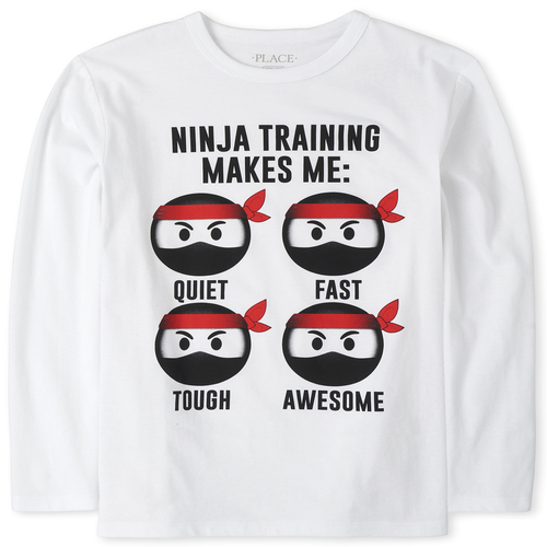 

Boys Boys Ninja Training Graphic Tee - White T-Shirt - The Children's Place