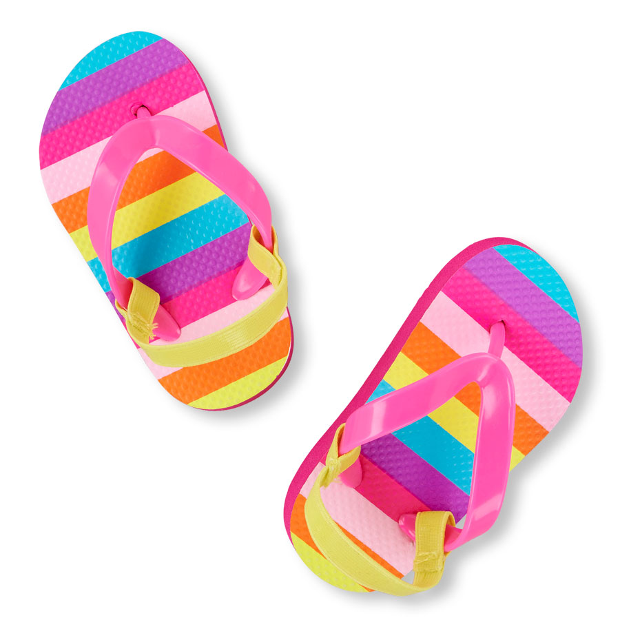 rainbow striped flip flops | The Children's Place