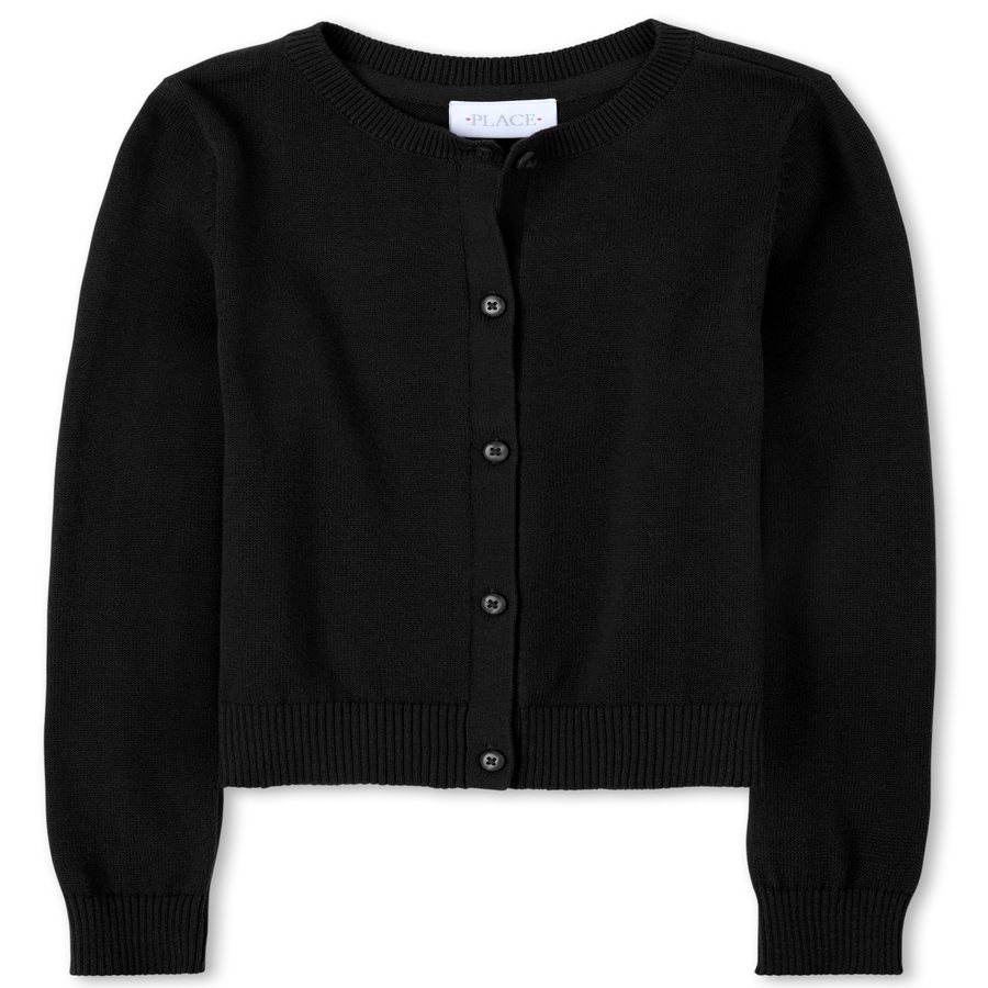 Girls Button-Front Crew-Neck Cardigan | The Children's Place