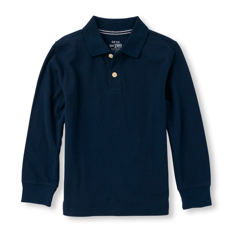 Boys Long Sleeve Solid Pique Polo | The Children's Place