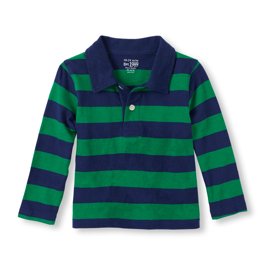 Toddler Boys Long Sleeve Striped Polo | The Children's Place