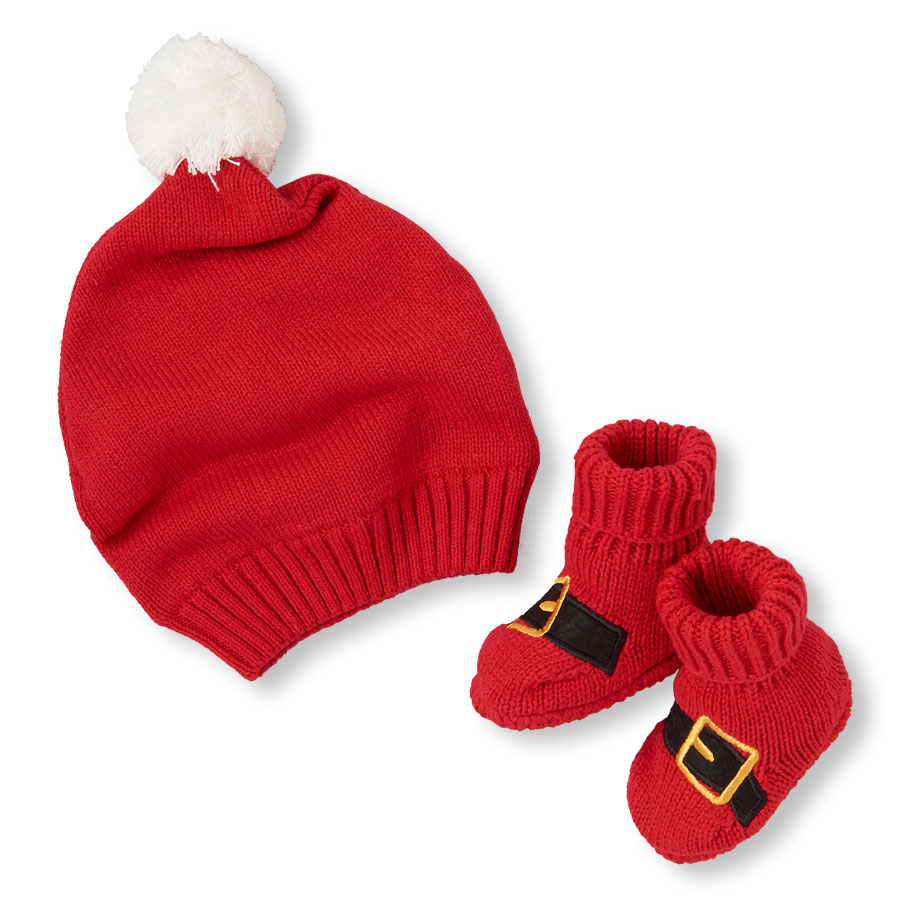 Best Unisex Baby Santa Hat And Booties Set