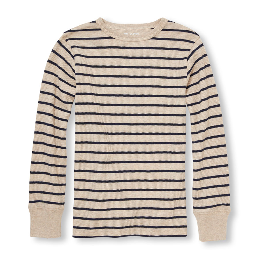 Boys Long Sleeve Stripe Waffle Top | The Children's Place